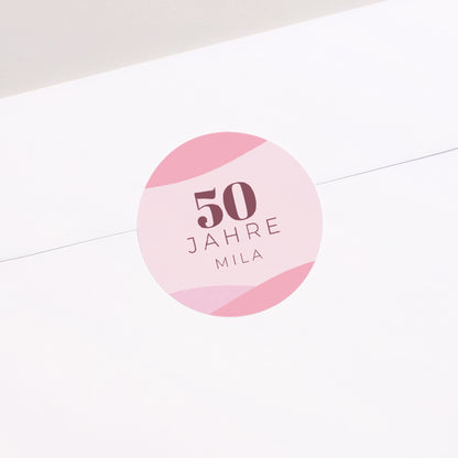 Sticker Geburtstag Rund Camaïeu Rosa, 50 Jahre foto N° 2