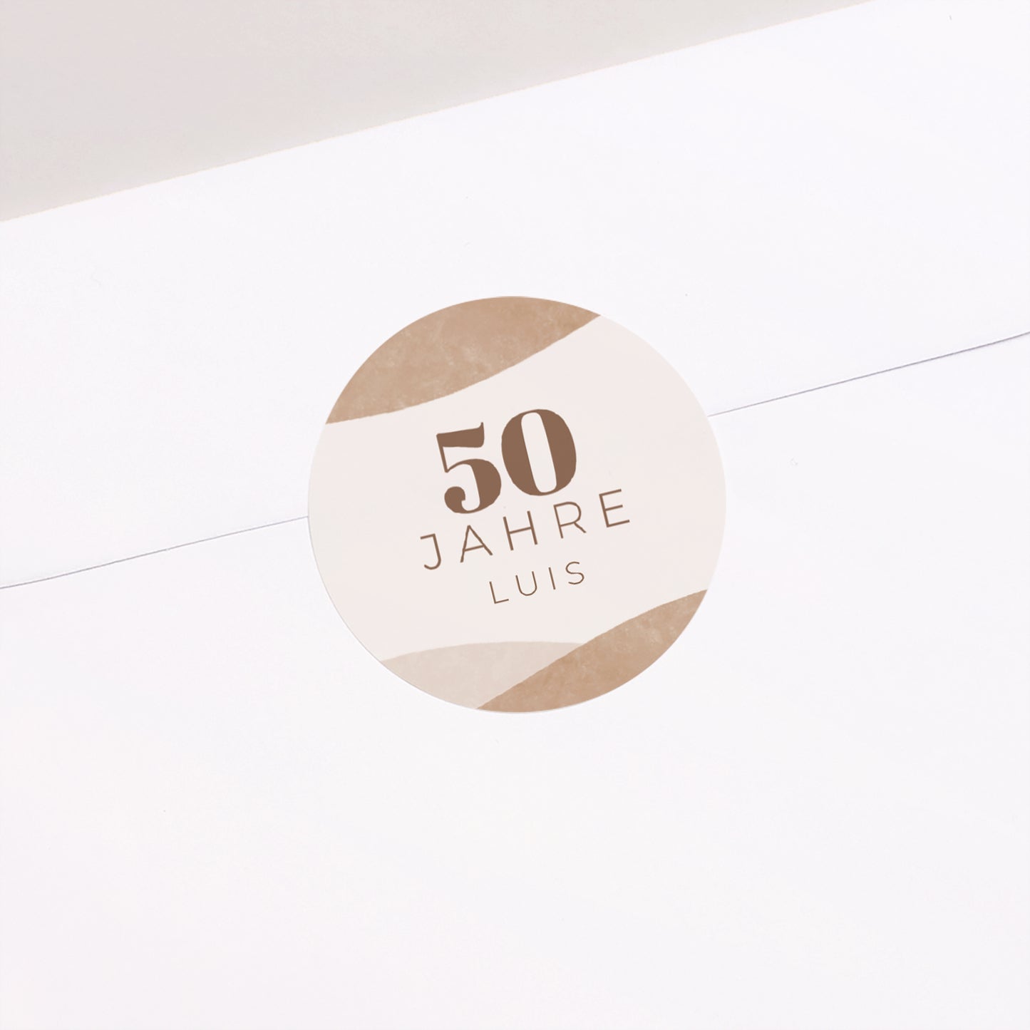 Sticker Geburtstag Rund Camaïeu Beige 50 Jahre foto N° 2