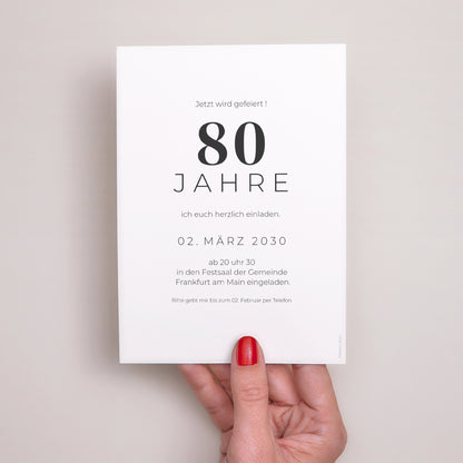 Einladungskarte Geburtstag 8 Fotos, 80 Jahre foto N° 3