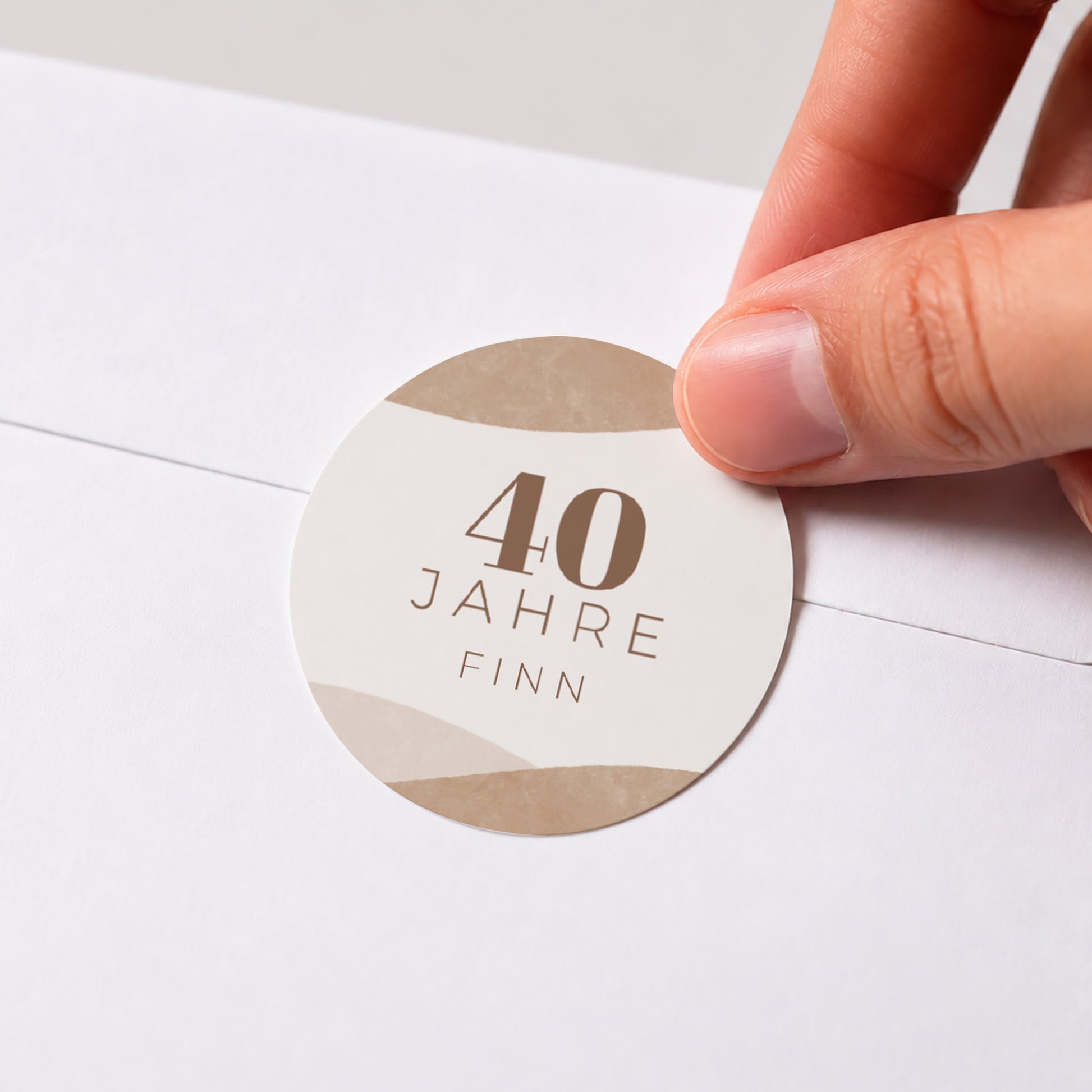 Sticker Geburtstag Rund Camaïeu Beige 40 Jahre foto N° 1