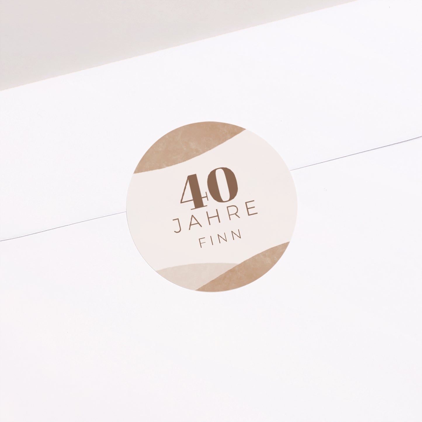 Sticker Geburtstag Rund Camaïeu Beige 40 Jahre foto N° 2