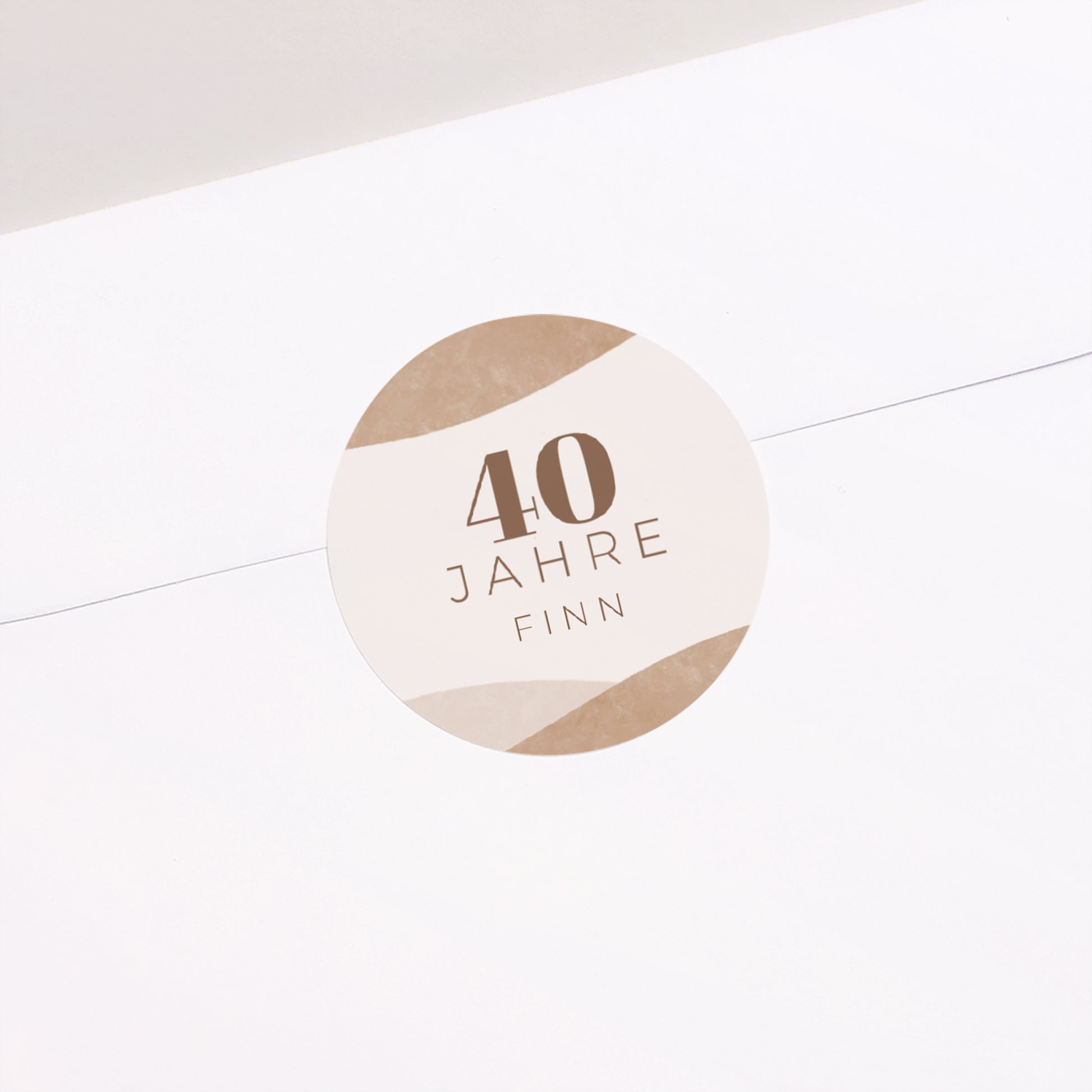 Sticker Geburtstag Rund Camaïeu Beige 40 Jahre foto N° 2