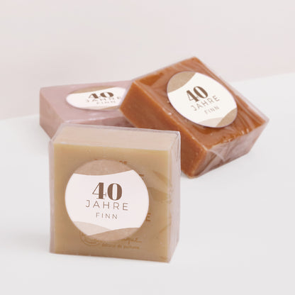 Sticker Geburtstag Rund Camaïeu Beige 40 Jahre foto N° 3
