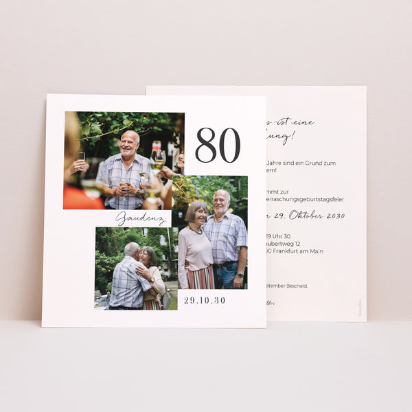 Einladungskarte Geburtstag Quadrat Geburtstag 80 Jahre gemischtes Quadrat Foto foto