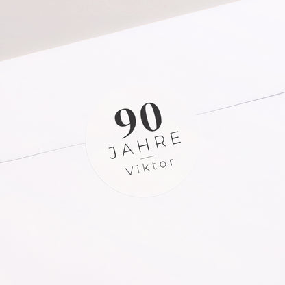 Sticker Geburtstag Rund Foto Portrait, 90 Jahre foto N° 2