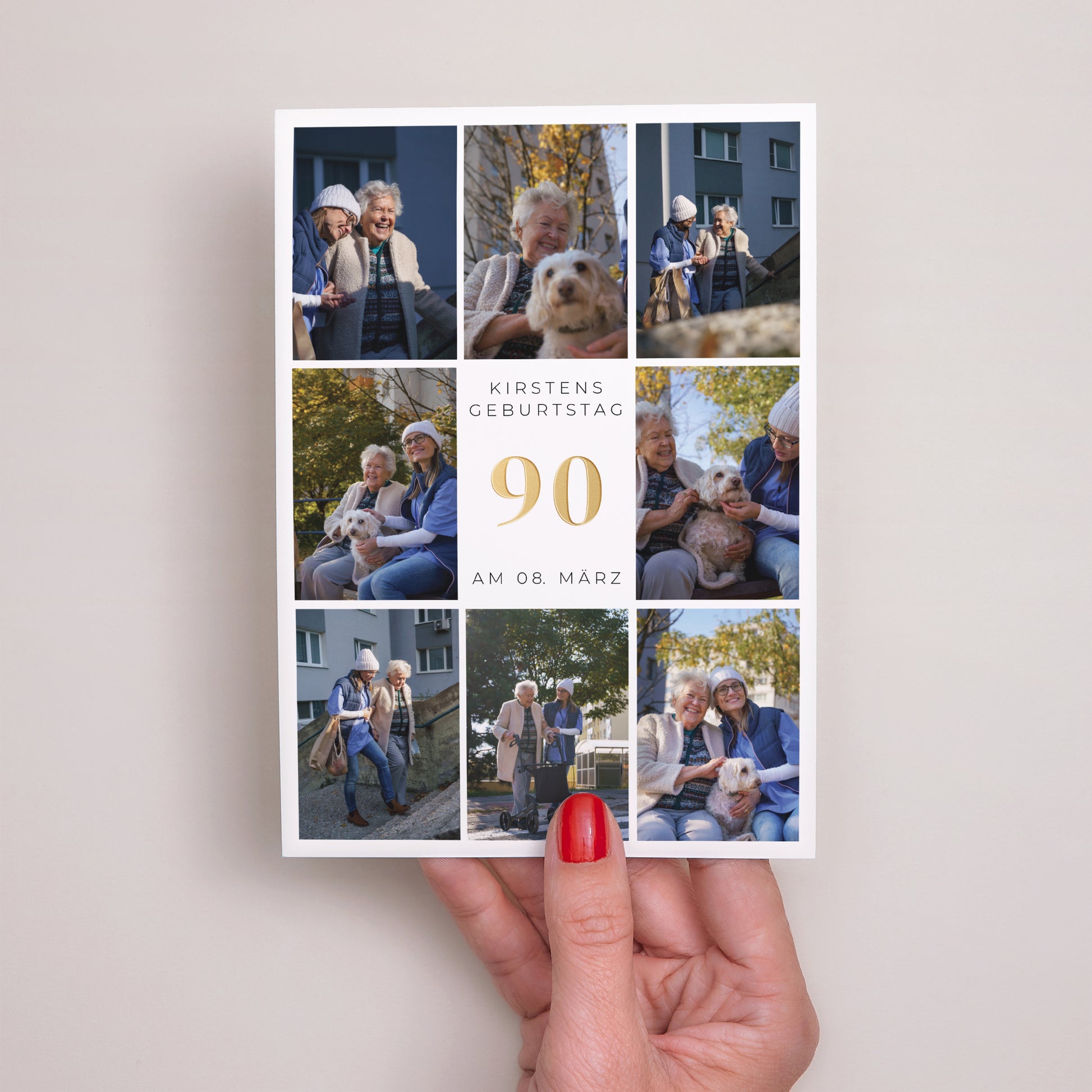Einladungskarte Geburtstag 8 Fotos, 90 Jahre foto N° 2
