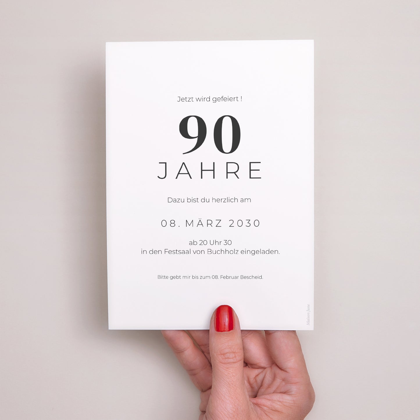 Einladungskarte Geburtstag 8 Fotos, 90 Jahre foto N° 3