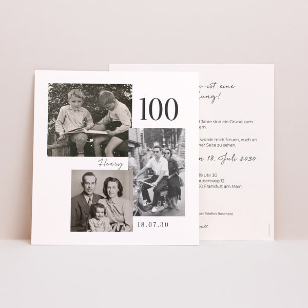 Einladungskarte Geburtstag Quadrat Geburtstag 100 Jahre gemischtes Quadrat Foto foto