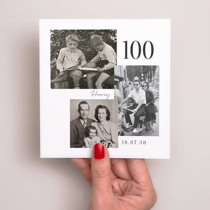 Einladungskarte Geburtstag Quadrat Geburtstag 100 Jahre gemischtes Quadrat Foto foto N° 2