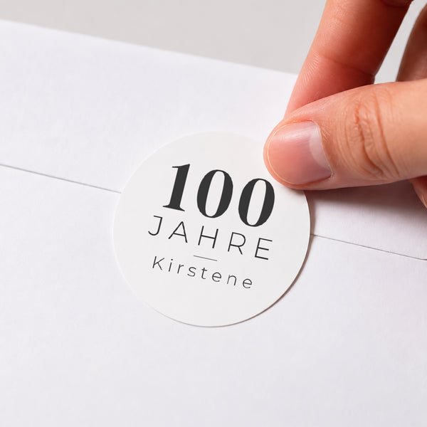 Sticker Geburtstag Rund 100 Jahre, Jahrhundert, Porträtfoto foto