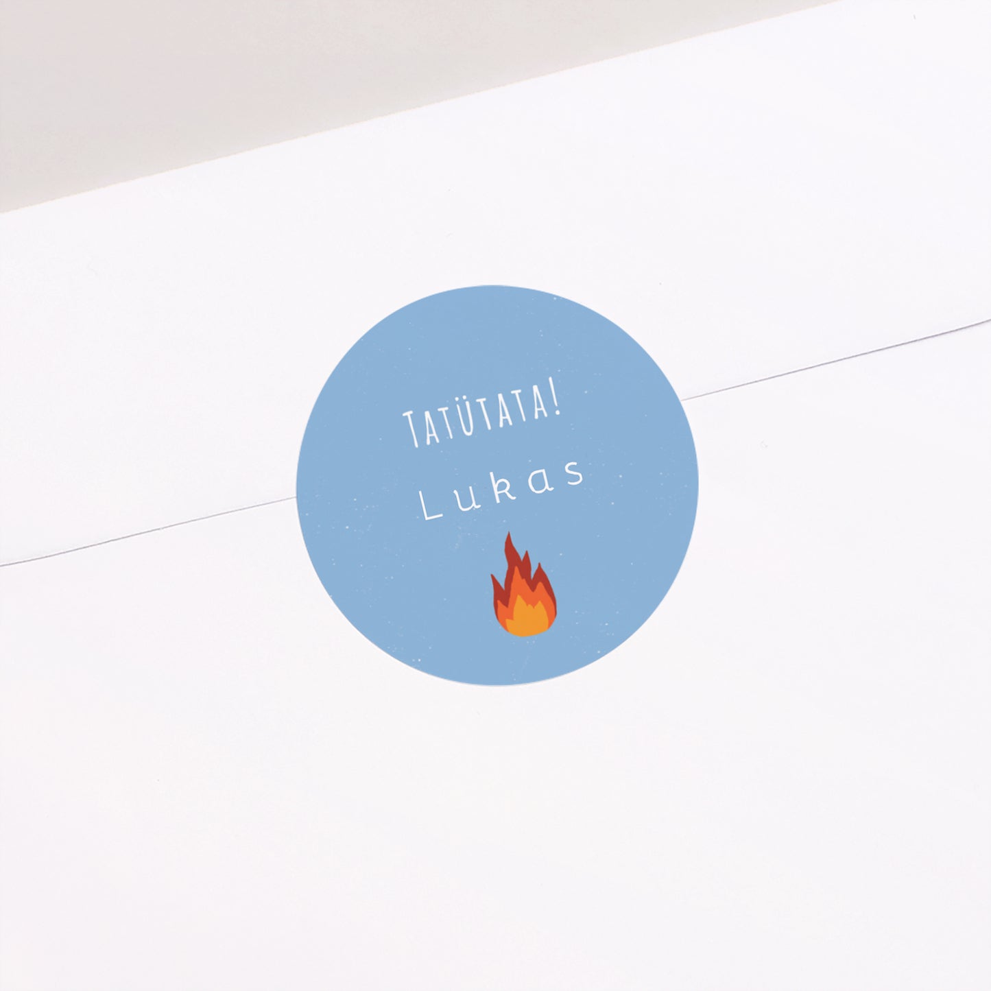 Sticker Kindergeburtstag Rund Feuerwehrmann in Flammen! foto N° 2