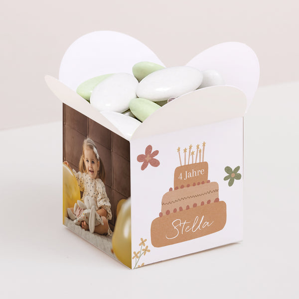 Mitgebsel-Box Kindergeburtstag Schmetterlingsöffnung Frühlingsessen, Mädchen, beidseitig foto