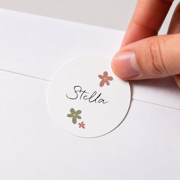 Sticker Kindergeburtstag Rund Frühlingsessen, Mädchen, beidseitig foto