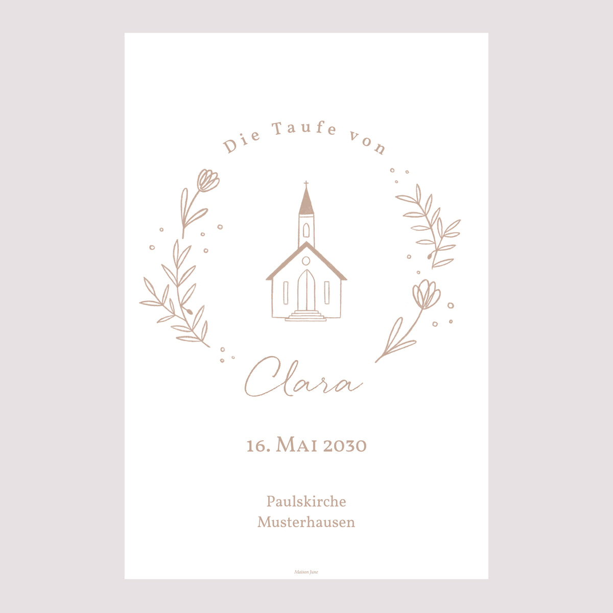 Begrüßungstafel Taufe Porträt 60 x 90 cm Kirche mit rosafarbener Kreide foto N° 2
