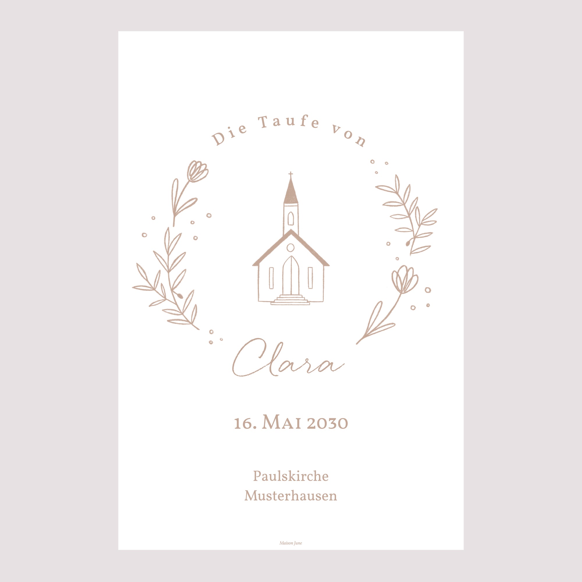 Begrüßungstafel Taufe Porträt 60 x 90 cm Kirche mit rosafarbener Kreide foto N° 2