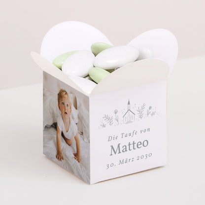 Geschenkbox Taufe Schmetterlingsöffnung Kreidekirche foto N° 1