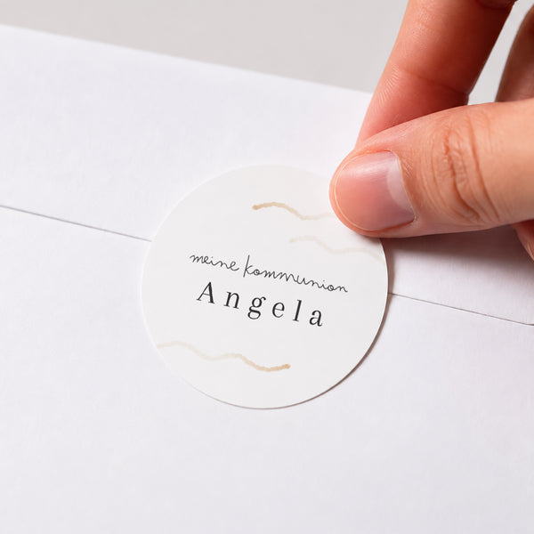 Sticker Kommunion Rund Wellige Arche foto