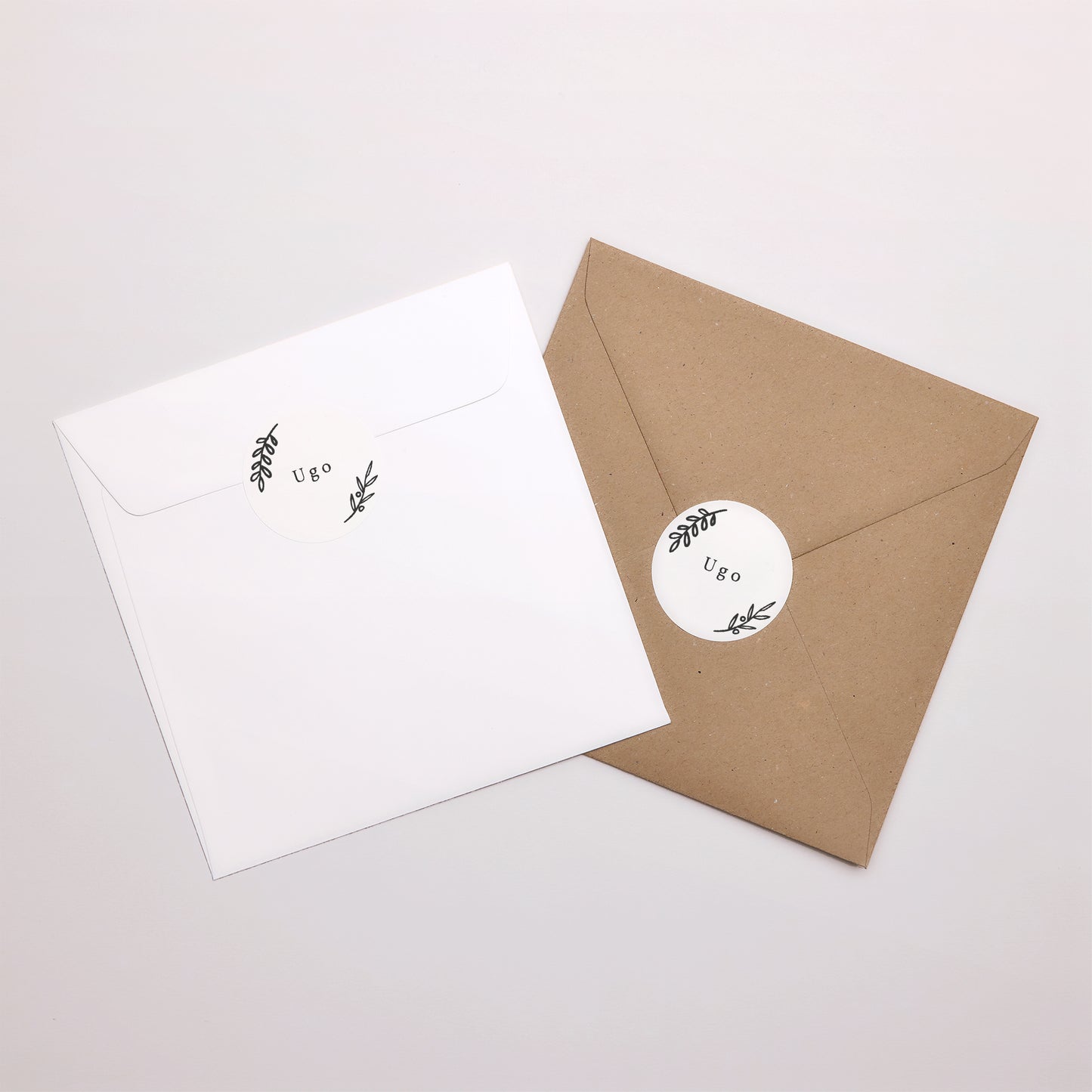 Sticker Taufe Rund Blumengold & Muster foto N° 4