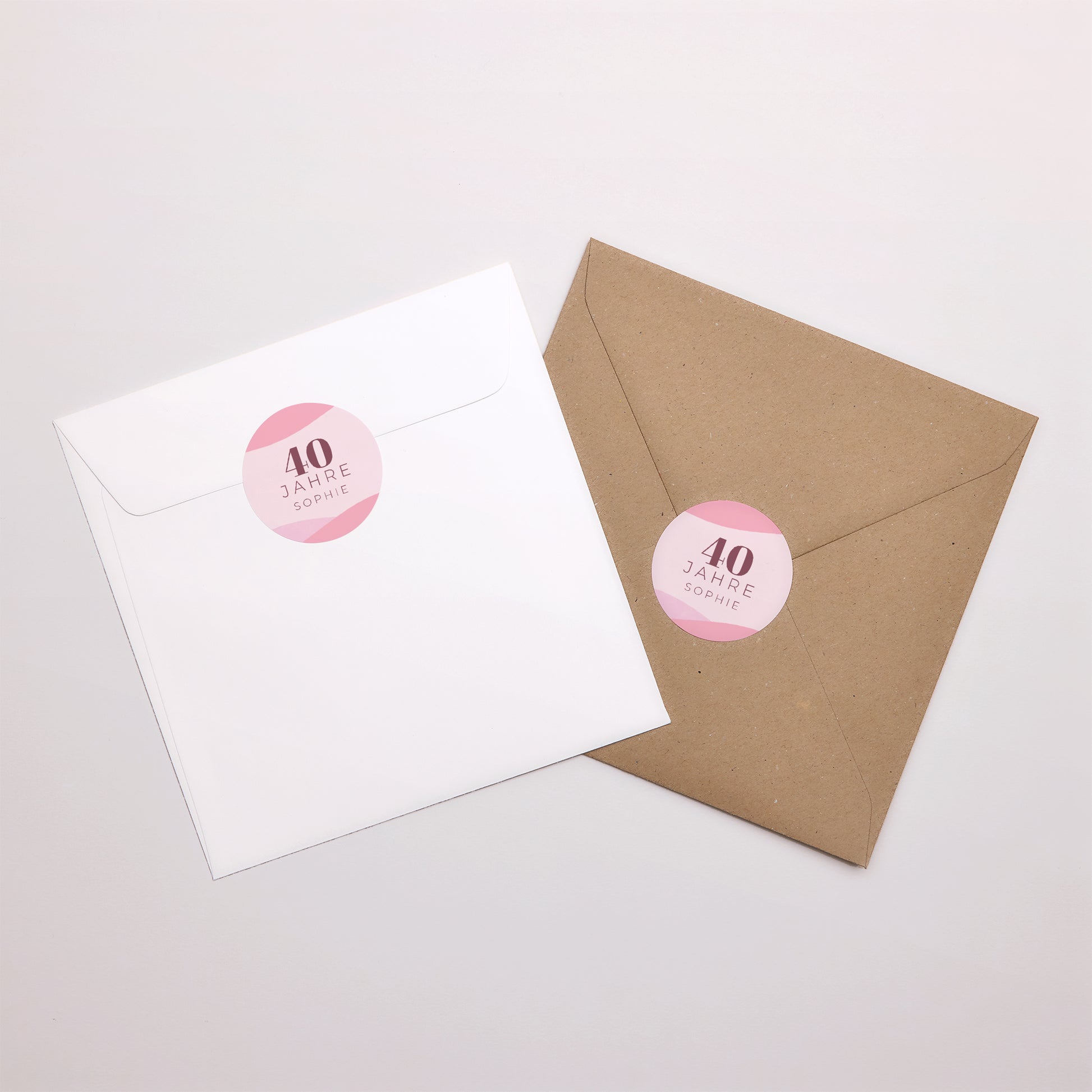 Sticker Geburtstag Rund 40 Jahre, Camaïeu rosa foto N° 4