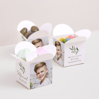 Geschenkbox Kommunion Schmetterlingsöffnung Gesegneter Zweig foto N° 3