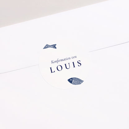 Sticker Konfirmation Rund Ichthus-Fisch foto N° 2