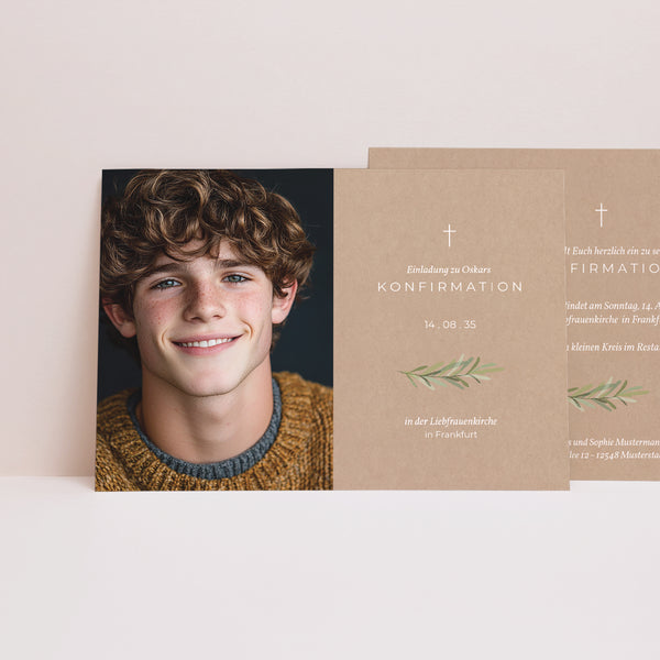 Einladungskarte Konfirmation Landschaft brin olivier kraft foto