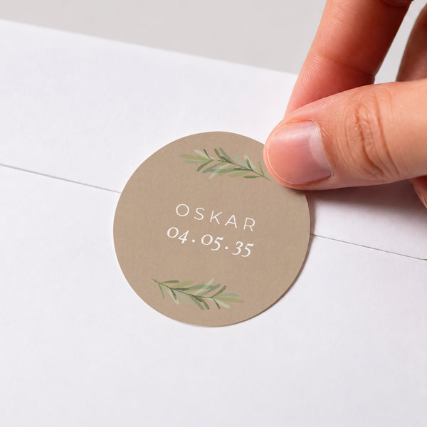 Sticker Konfirmation Rund brin olivier kraft foto