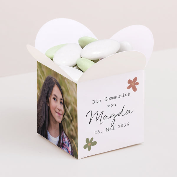 Geschenkbox Kommunion Schmetterlingsöffnung foto