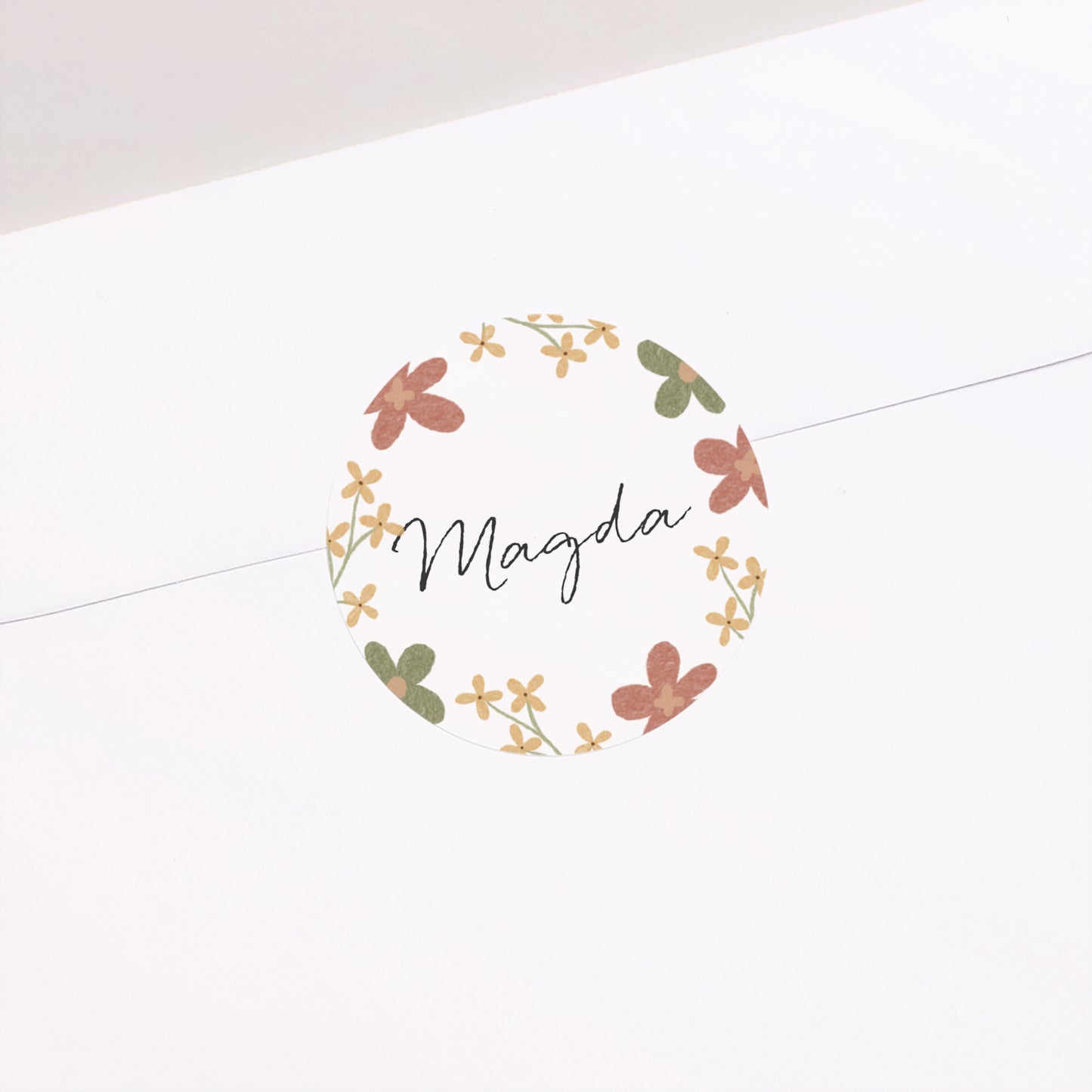 Sticker Kommunion Rund Lateinisches Kreuz mit Blumen foto N° 2