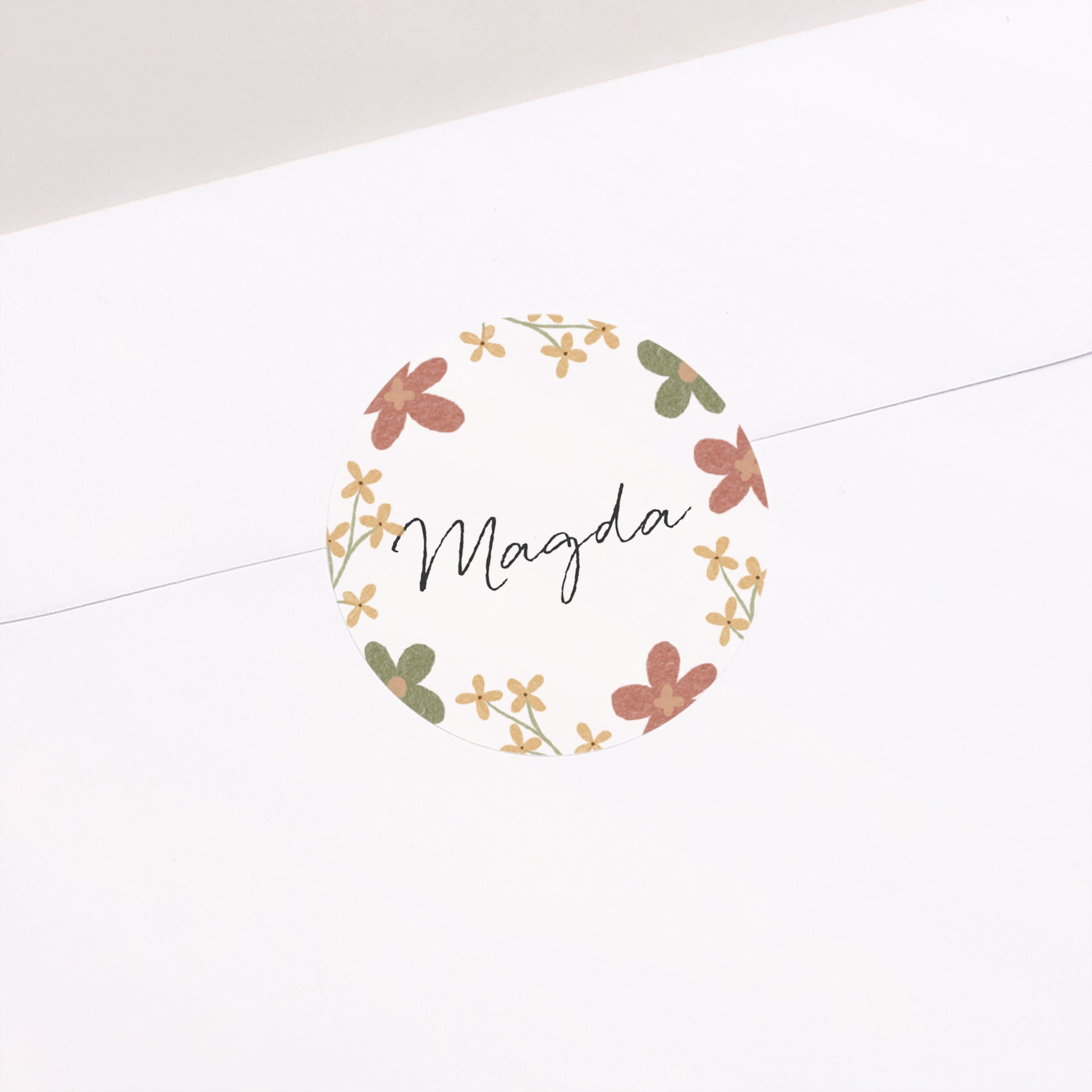 Sticker Kommunion Rund Lateinisches Kreuz mit Blumen foto N° 2