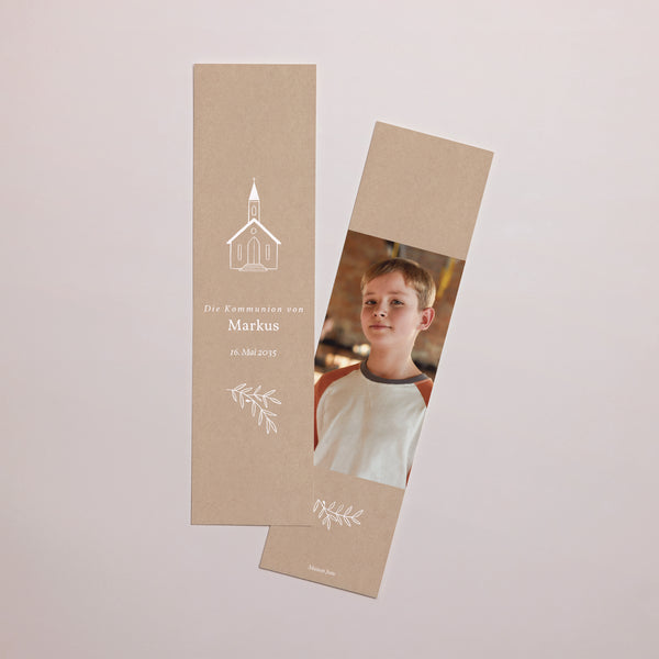 Lesezeichen Kommunion Lesezeichen Kirche, Kraft-Effekt foto