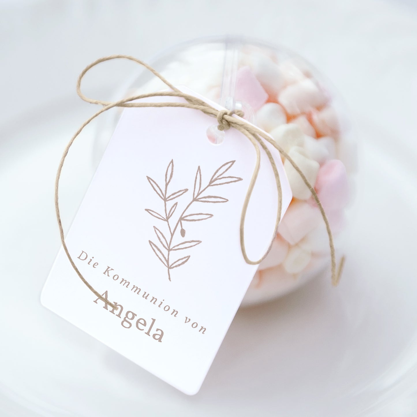 Geschenkbox Kommunion Ball mit Wimpel-Etikett foto N° 1