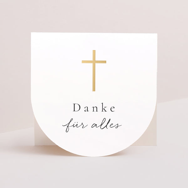 Dankeskarte Konfirmation Doppelflügelfensterhalbmond foto