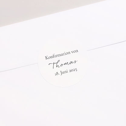 Sticker Konfirmation Rund Taube und ihr Zweig foto N° 2