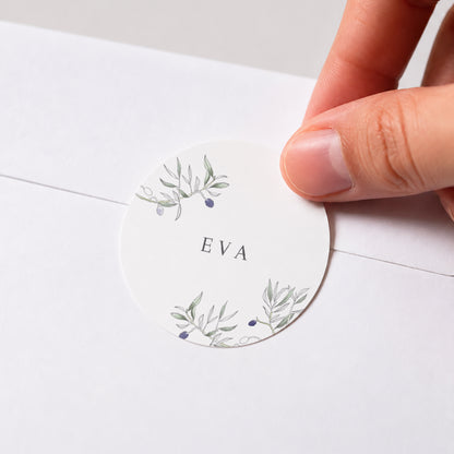 Sticker Konfirmation Rund Der Olivenbaum und die Taube foto N° 1
