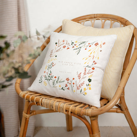 Kissen Objekte Natürliche Beige Blumen des Herzens