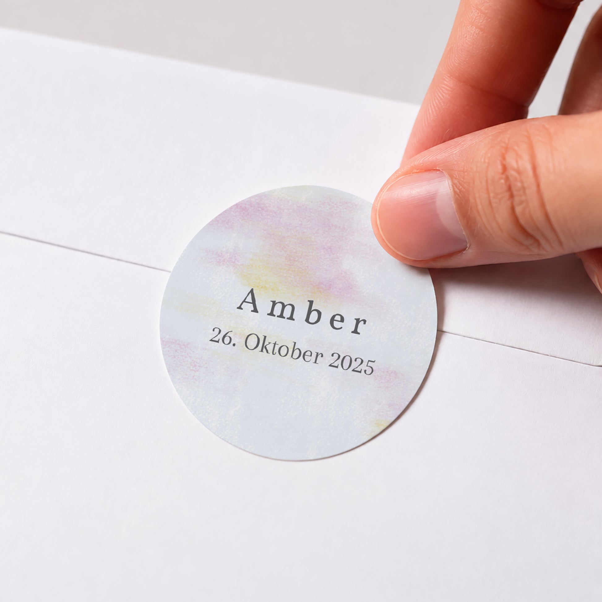 Sticker Geburt Rund Blick aus dem Garten foto N° 1