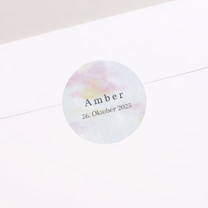 Sticker Geburt Rund Blick aus dem Garten foto N° 2