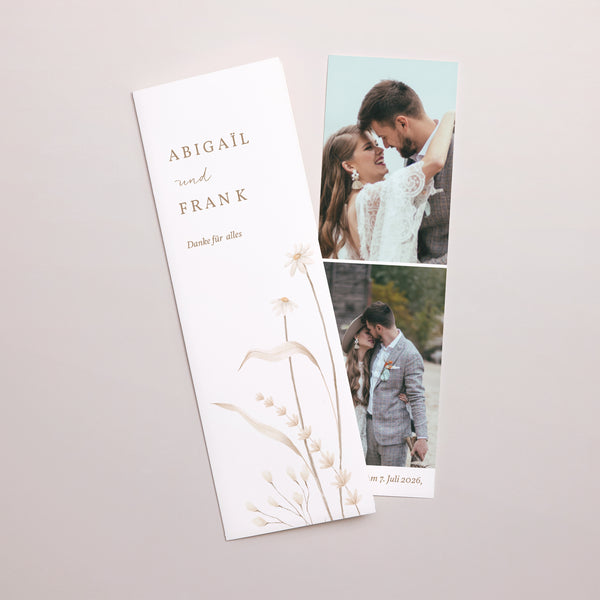 Dankeskarte Hochzeit Fotoautomaten Lesezeichen Wilde Blumen foto