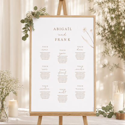 Sitzplan Hochzeit Porträt Wilde Blumen foto N° 1