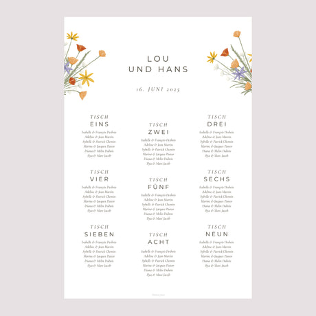 Sitzplan Hochzeit Porträt