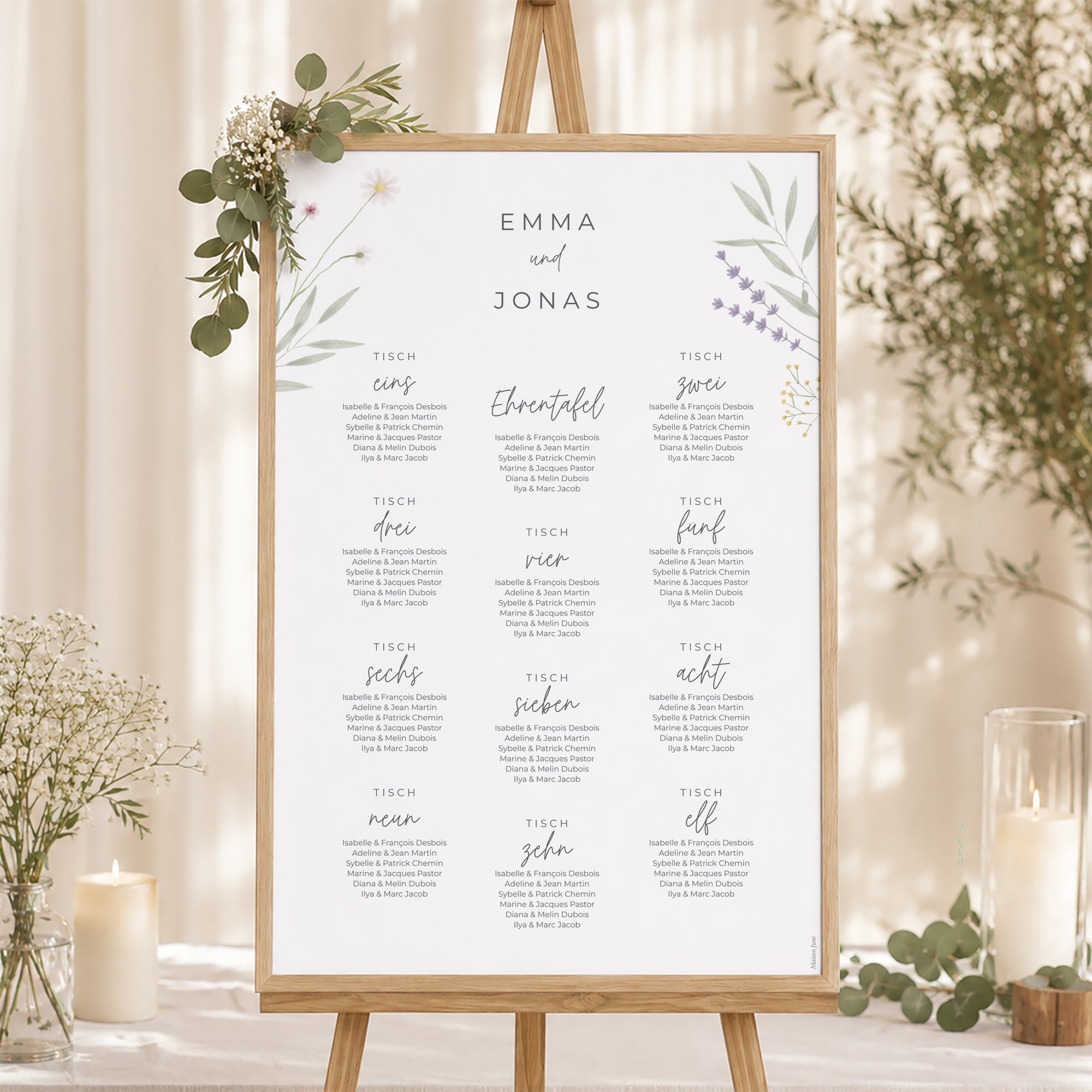 Sitzplan Hochzeit Porträt Blühende Landschaften foto N° 1