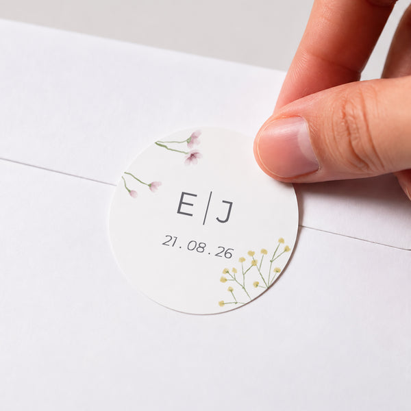 Sticker Hochzeit Rund Blühende Landschaften foto