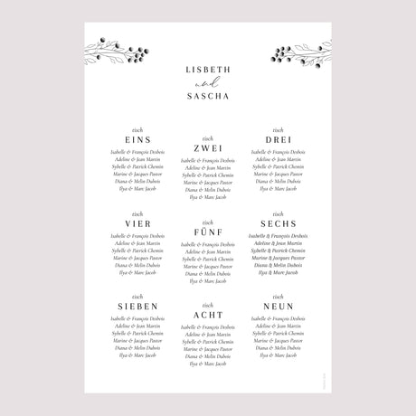 Sitzplan Hochzeit Porträt