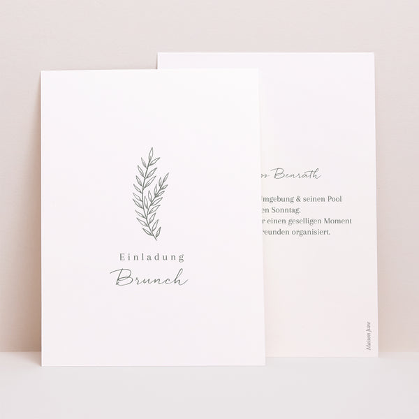 Einladungskarte Hochzeit Porträt Blumenrahmen foto