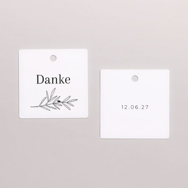 Vorgelochtes Etikett Hochzeit quadratisch foto