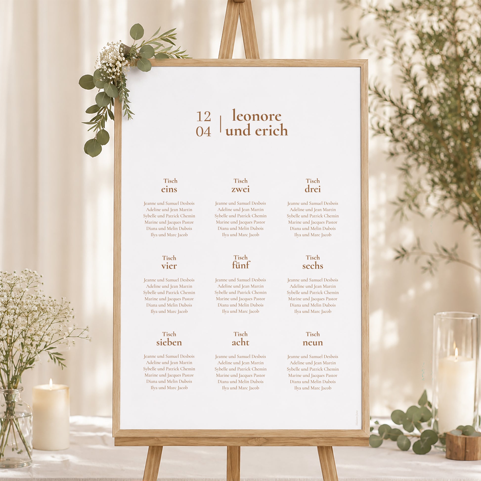 Sitzplan Hochzeit Porträt foto N° 1
