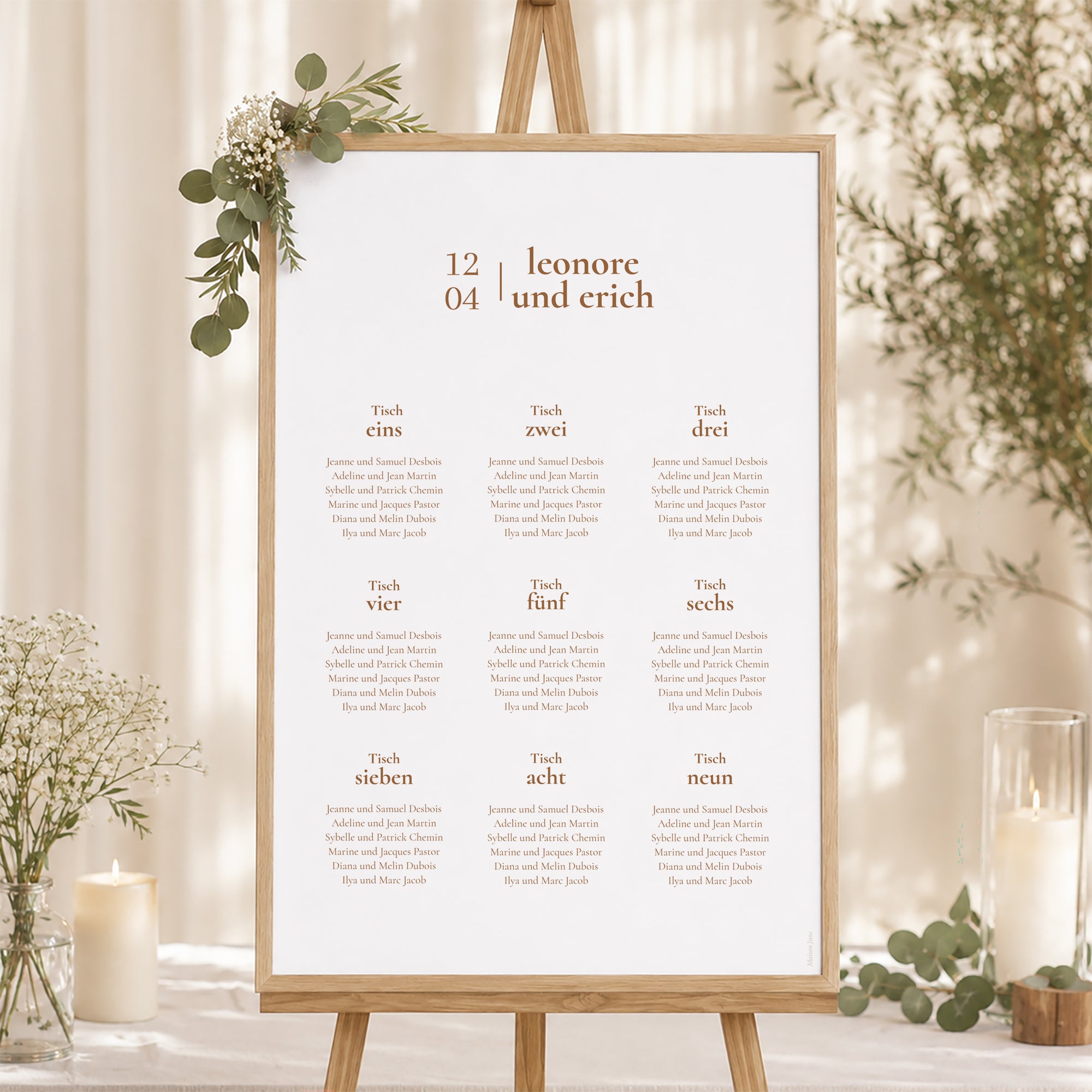 Sitzplan Hochzeit Porträt foto N° 1