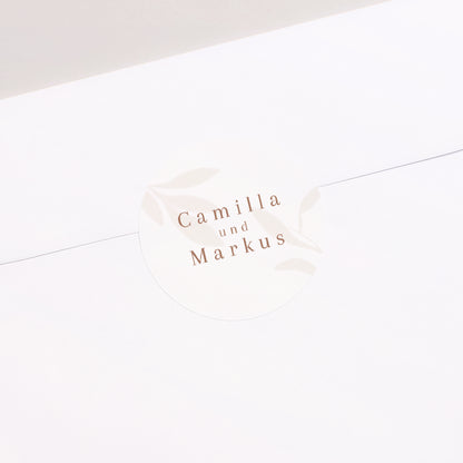 Sticker Hochzeit Rund Hinter dem Laub foto N° 1
