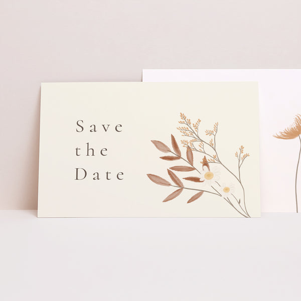 Save the date Karte Hochzeit Landschaft Böhmischer Blumenstrauß foto
